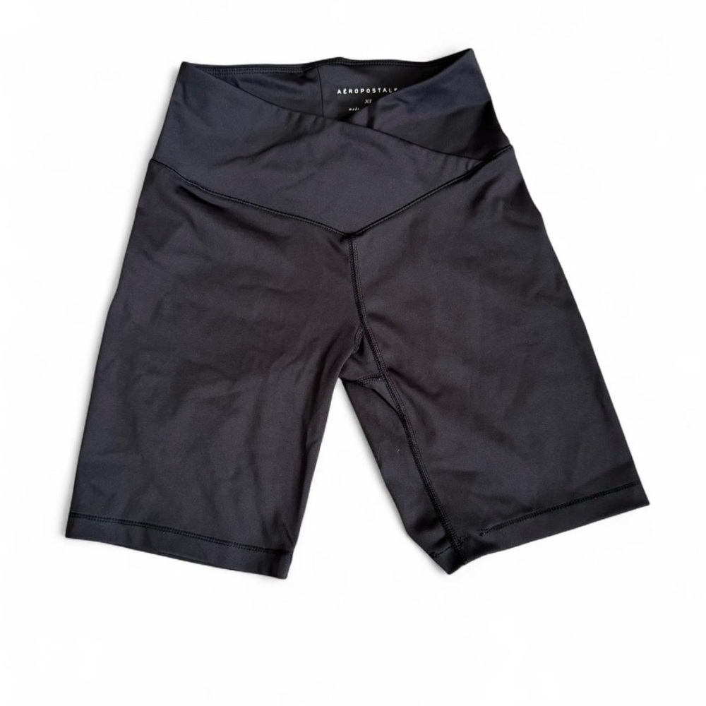 Aeropostale Black Crossover Biker Shorts
